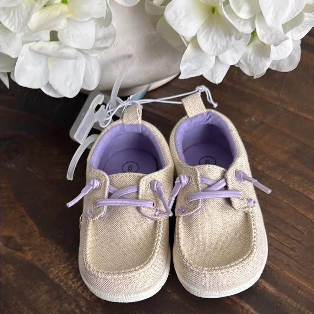 Kids Beige and Purple Shoes Cat & Jack Toddler 6